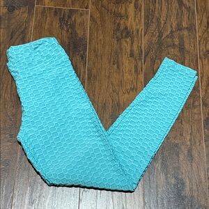 Aqua Textured Leggings Booty Srunch